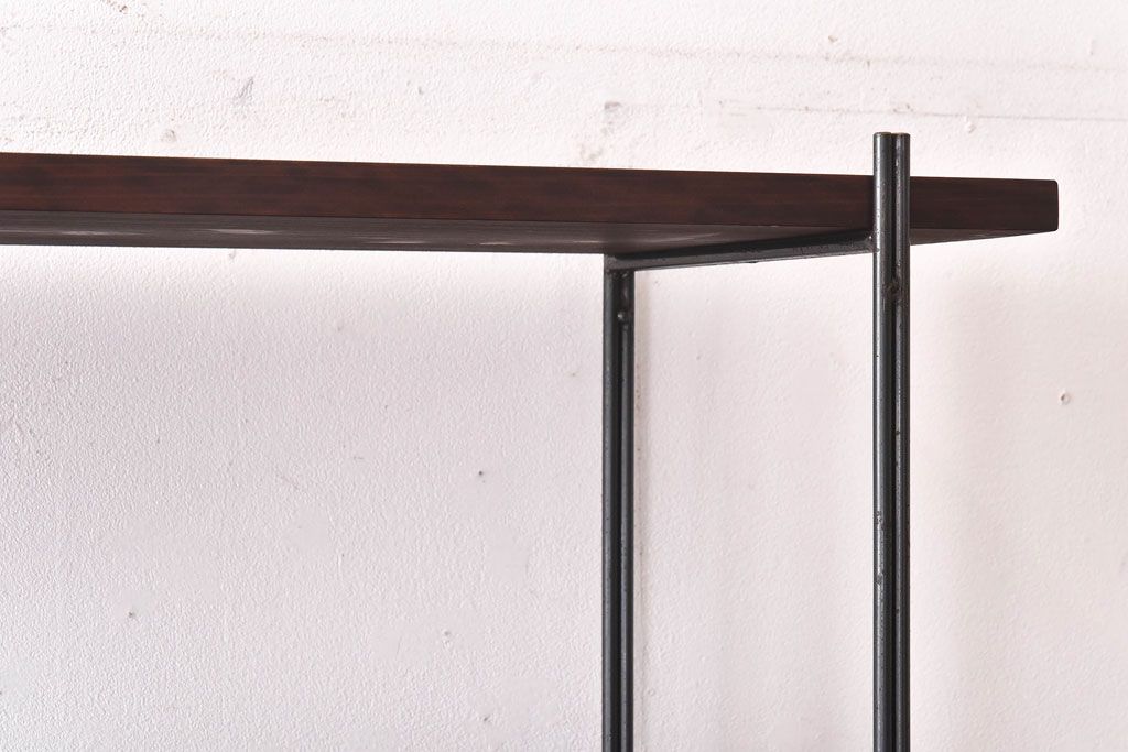 ラフジュ工房オリジナル ディスプレイに活躍する薄型アイアンラック【小】(陳列棚、飾り棚)